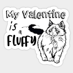 Valentine with A Fluffy Cat Sticker